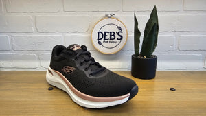 Skechers Arch Fit Glow the Distance - Black & Rose Gold