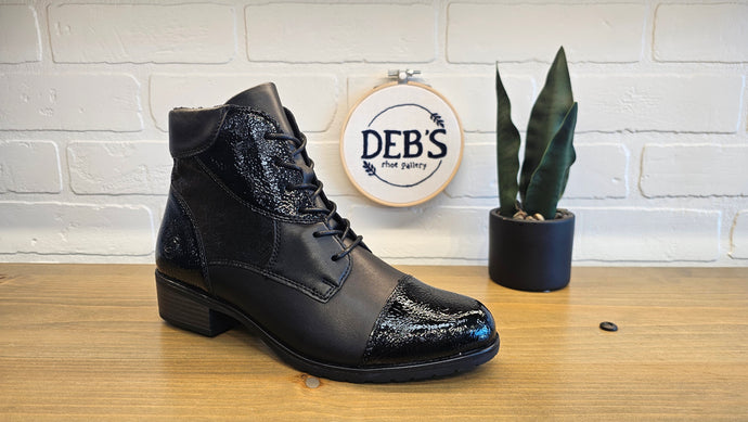 Remonte Ivy - Black & Black Patent